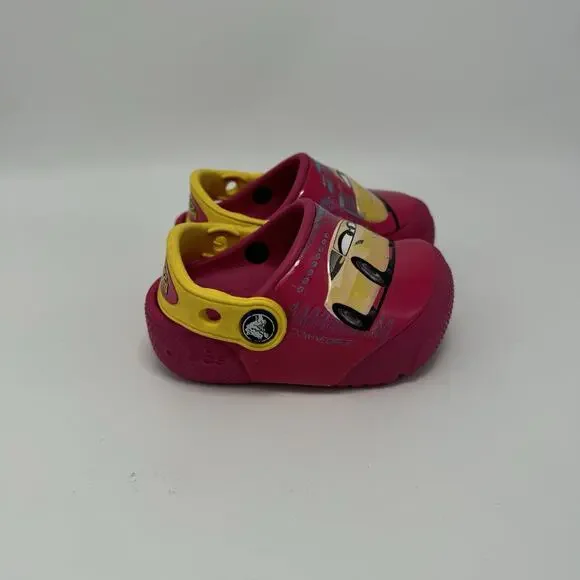 Disney Pixar Cruz Light-Up Crocs Clog Kids Size 5 C Pink Lights Work - Picture 2 of 7